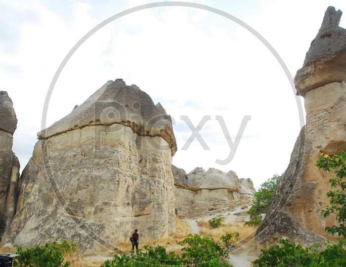 Man in front of Fairy Chimneys