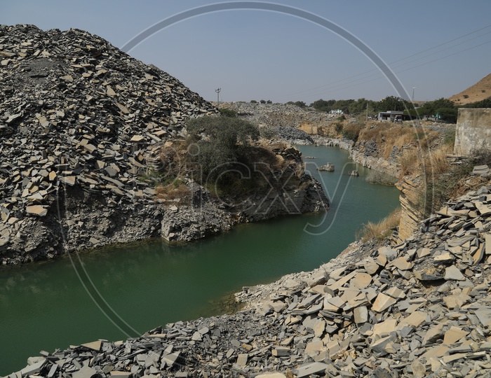 Water flow near Black stone mining area