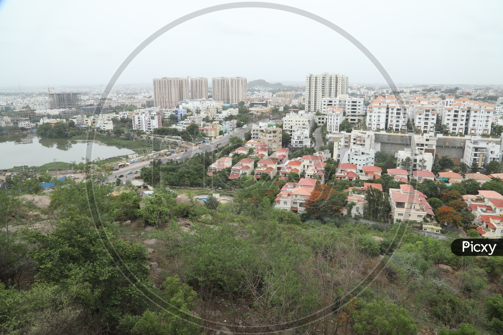 Hyderabad City Scape With High Rise Buildings And Apartments