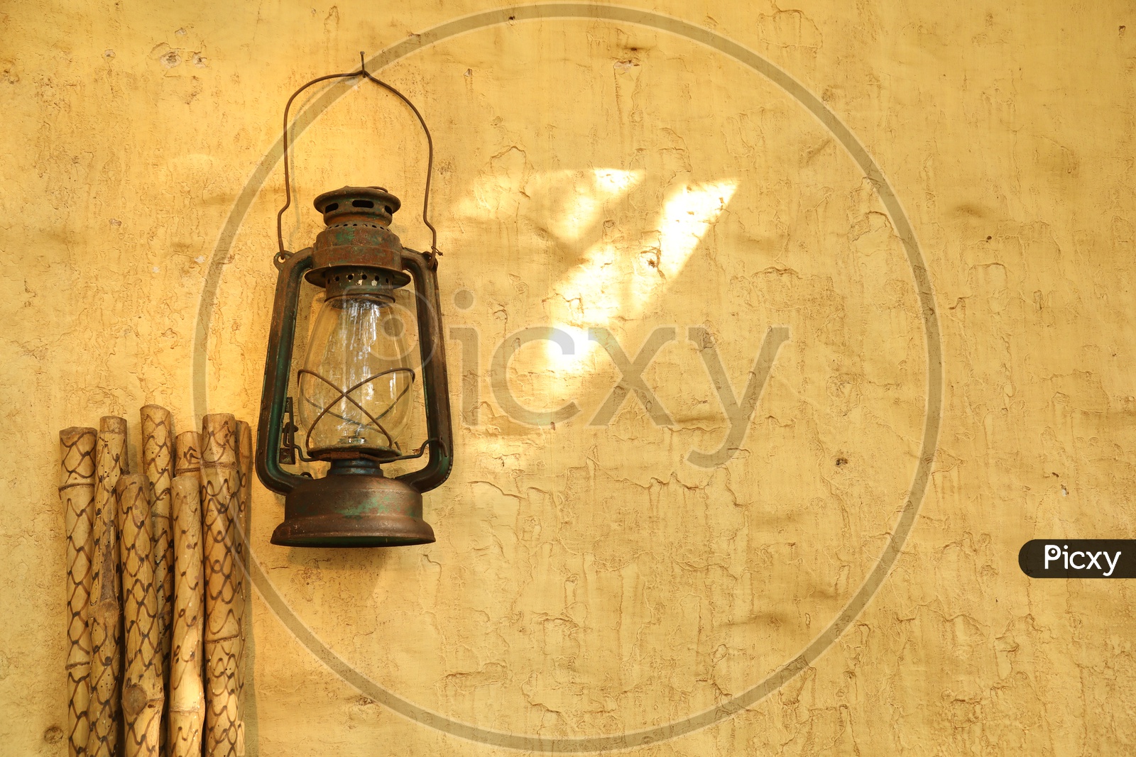 Old Lamp hanging to a wall