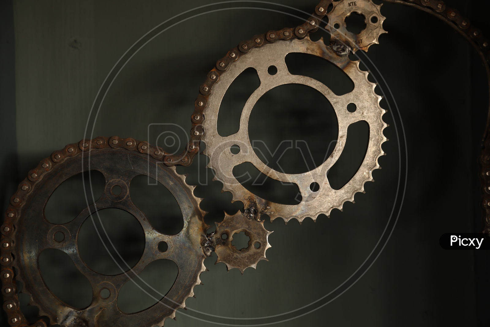 Gear with chain attached to it