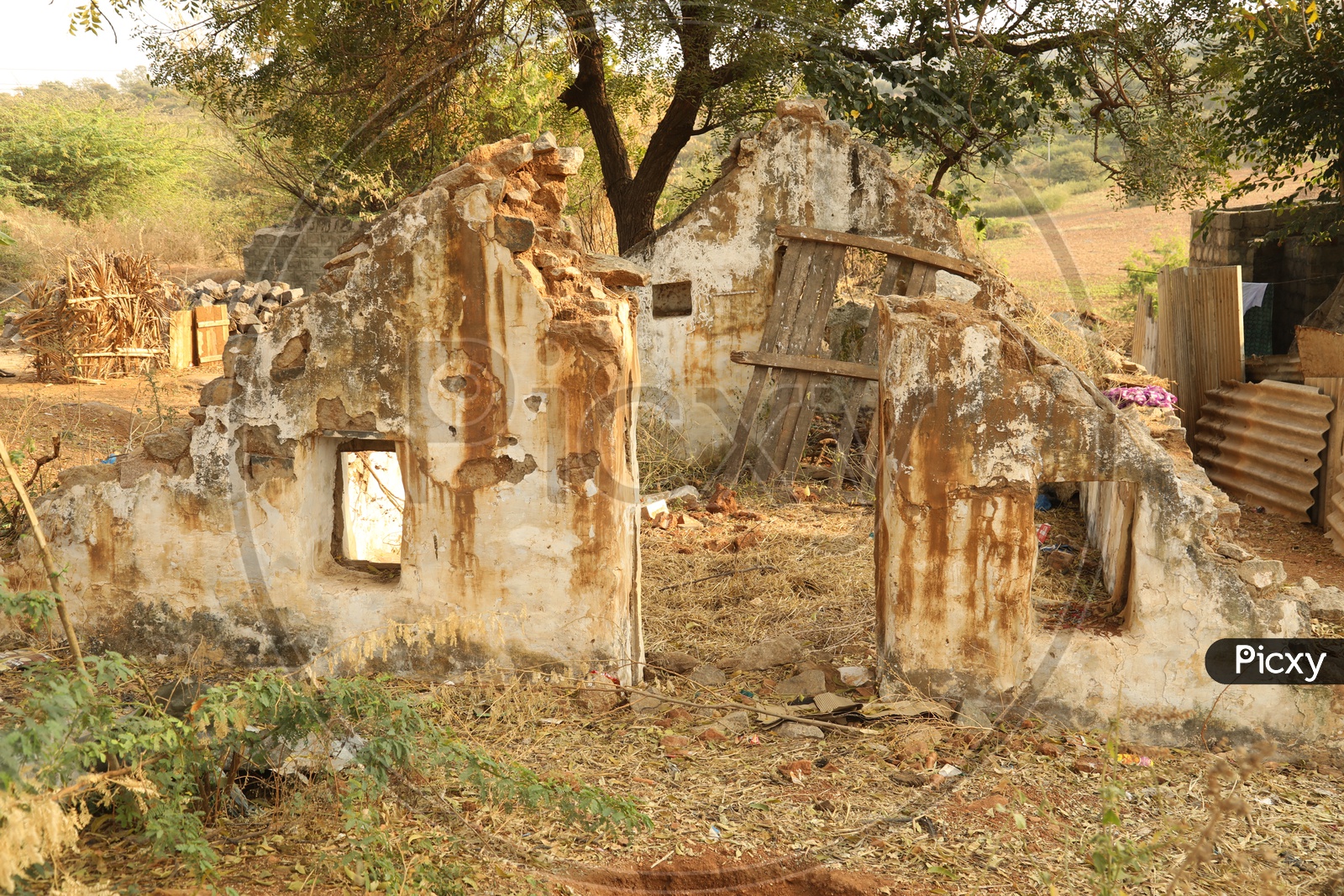 An abandoned old house in an Indian village