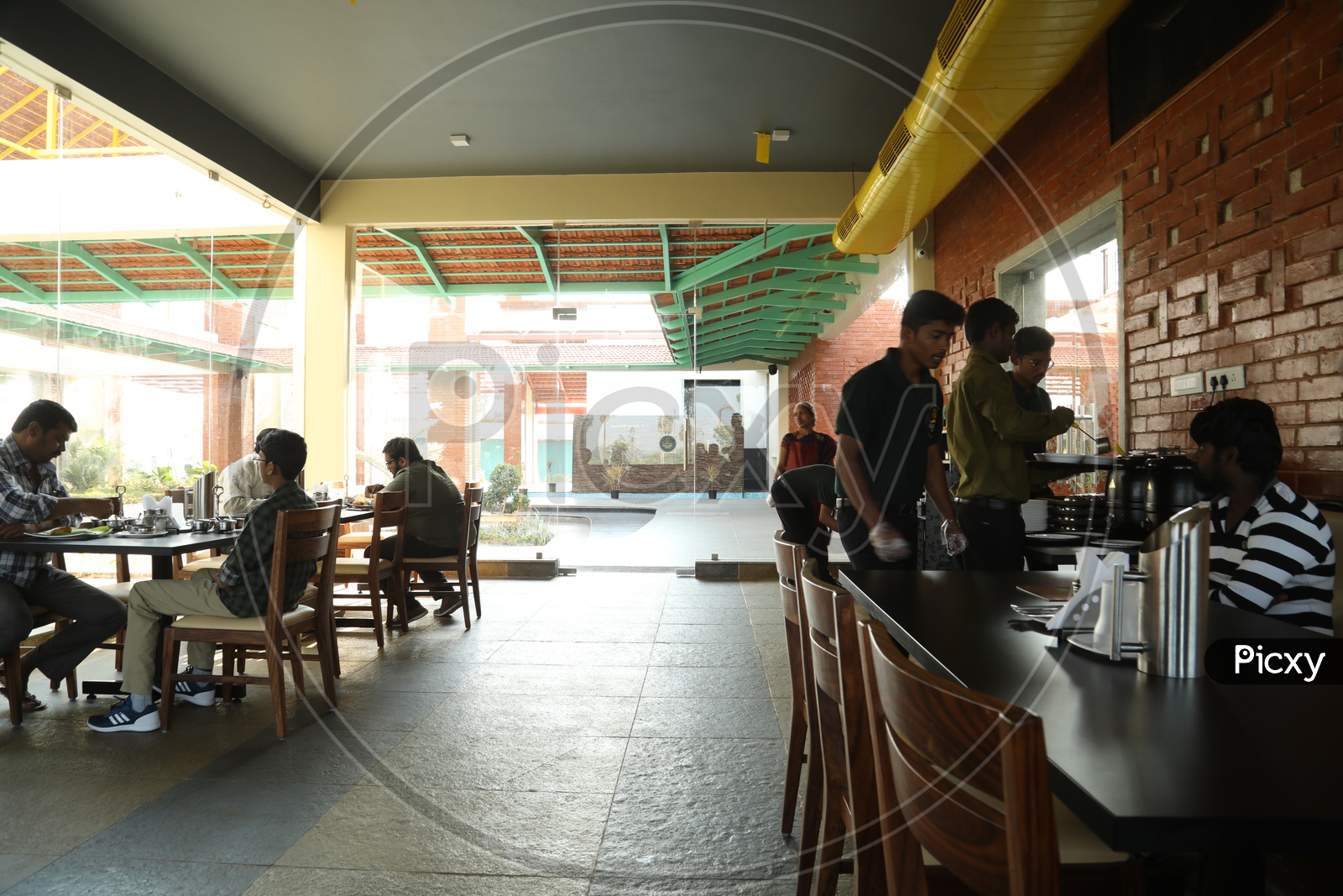 Interior of Raju Gari Thota restaurant