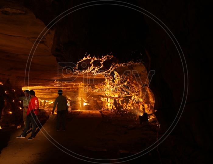 Tourists in Belum Caves