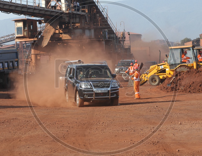 Car Chase Scene In  Mining Area