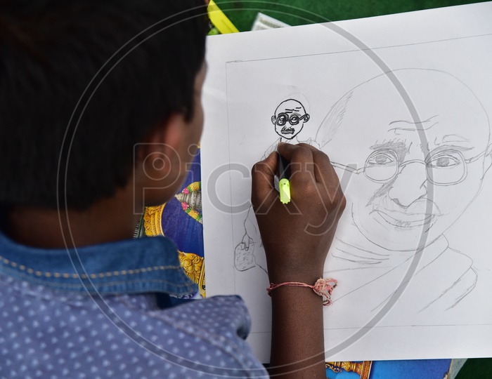 gandhiji drawing special for Republic day||independence day poster painting  - YouTube