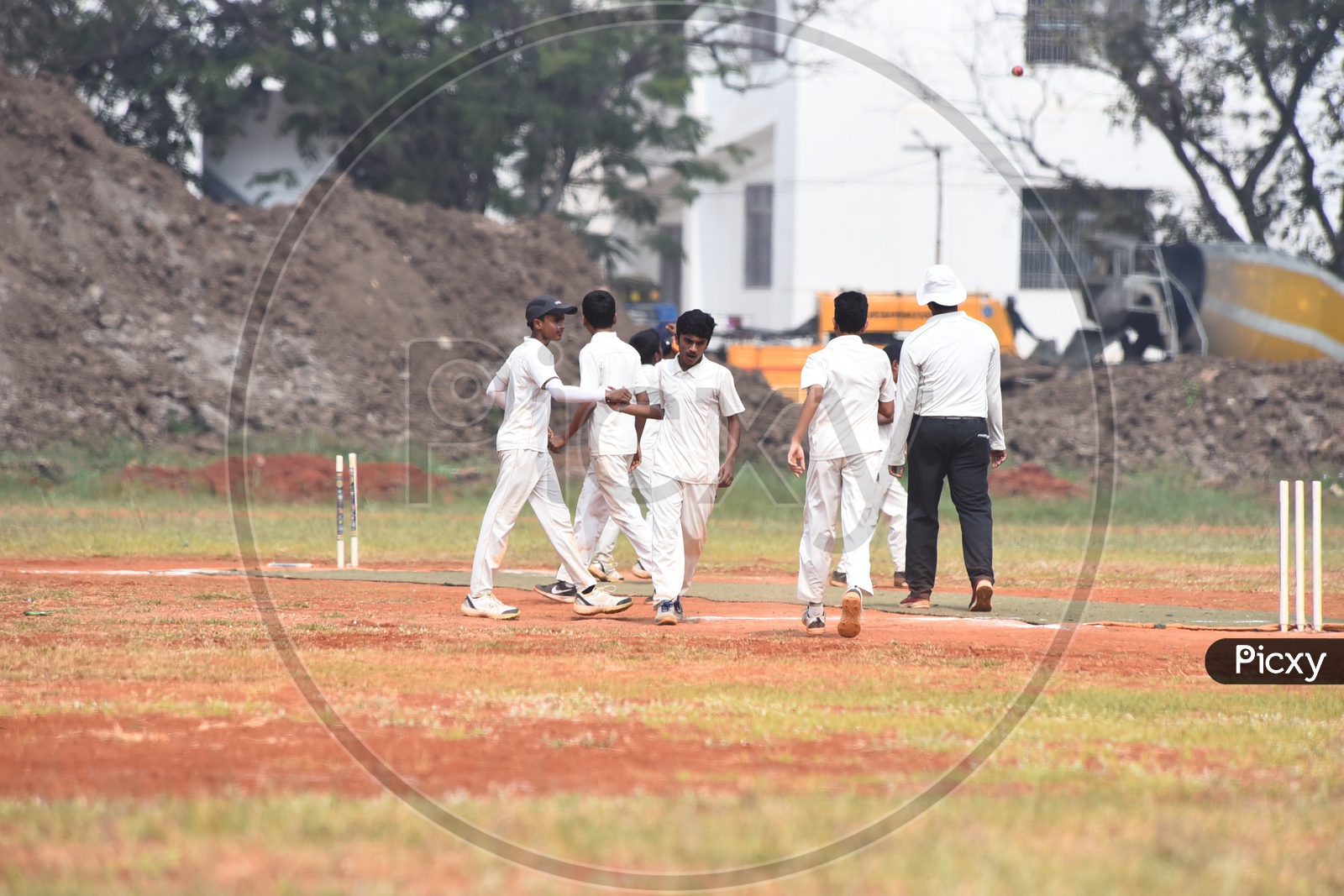 School cricket players during the match