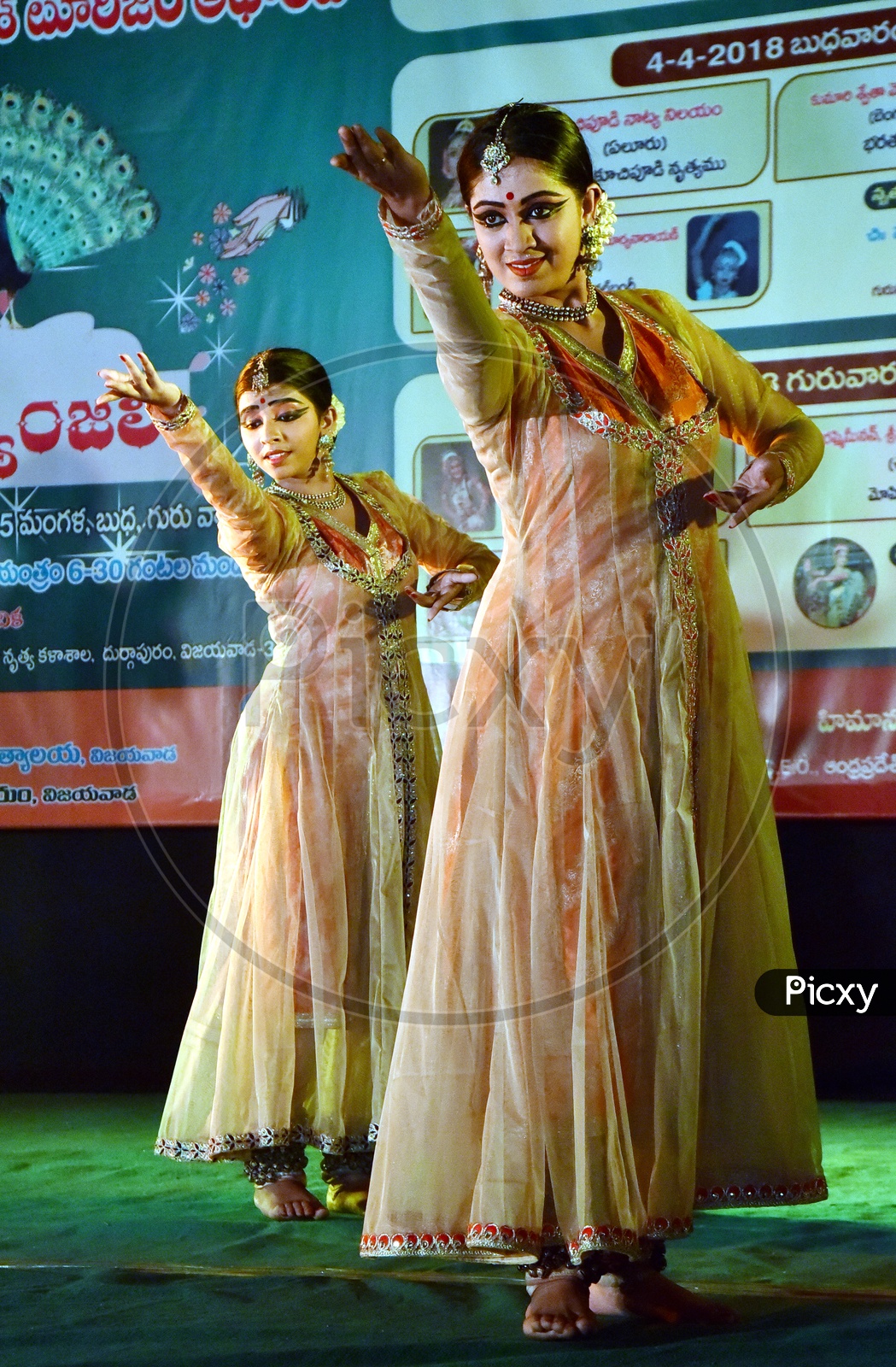 Artists performing Indian Classical Dance Kathak on stage