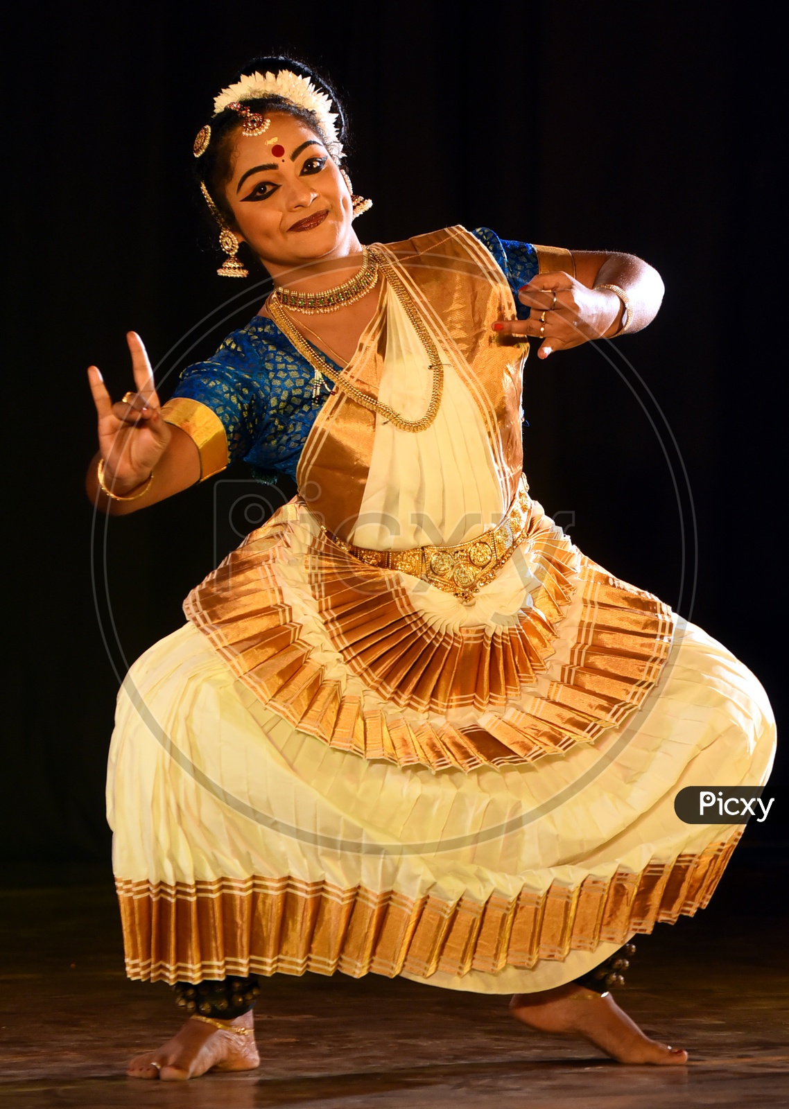 Indian Classical dancer performing on stage