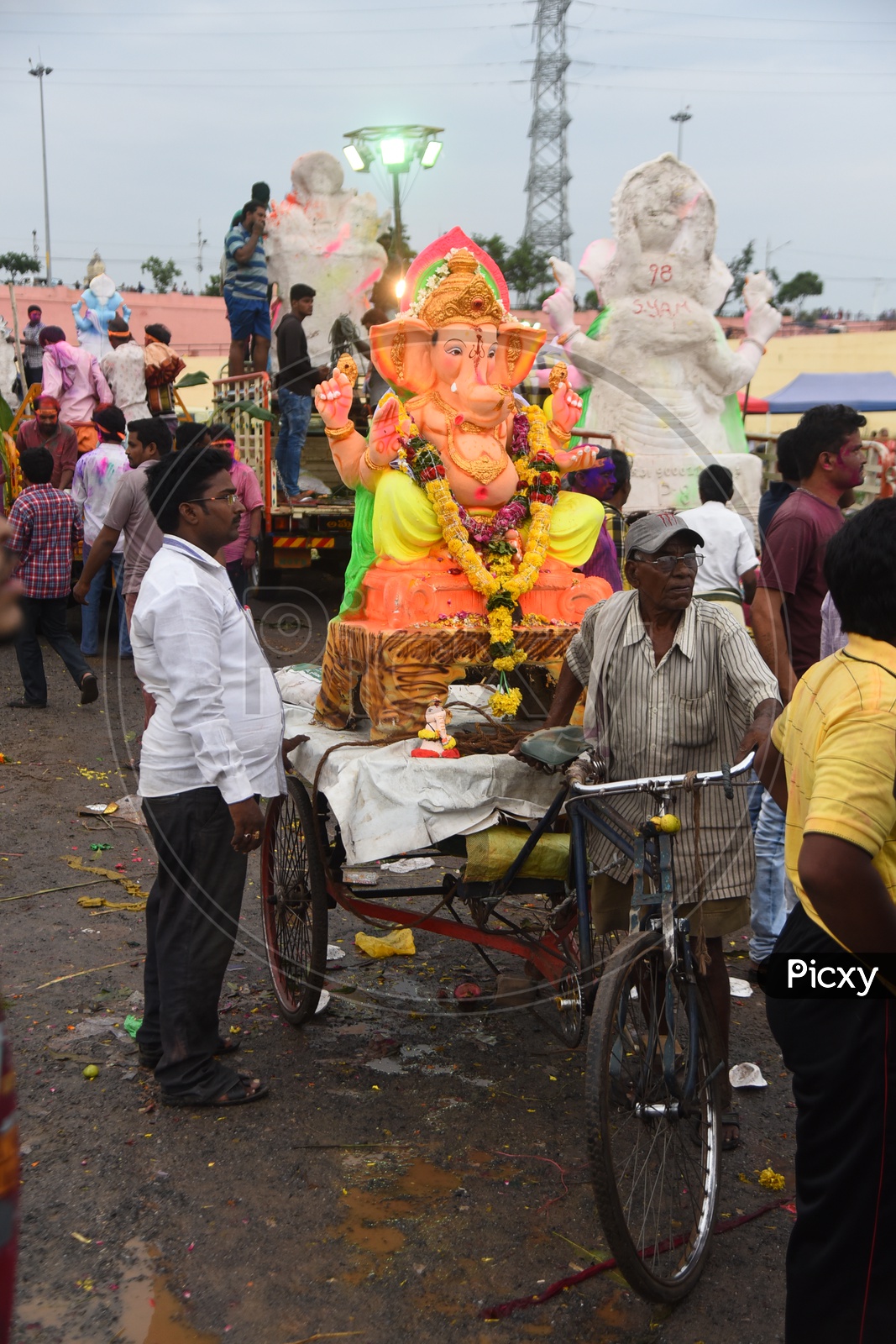 Ganesha Idol on the Rickshaw during Ganesh Visarjan