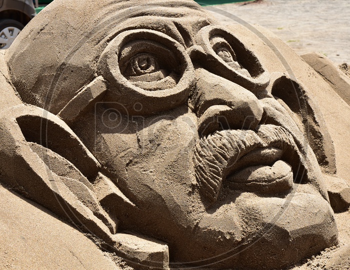 Mahatma Gandhi Sand Sculpture