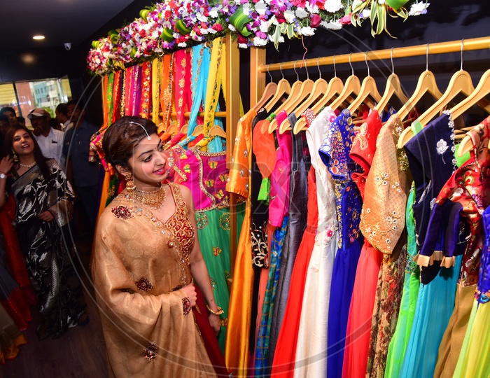 Pranitha Subhash during the inauguration of designer ladies collection showroom