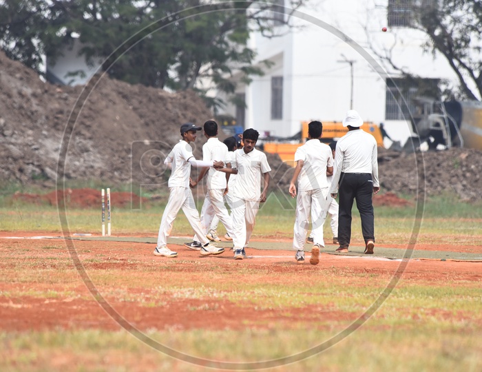 School cricket players during the match