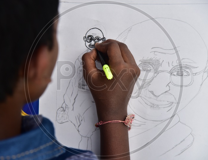 Mahatma Gandhi drawing pencil shading sketch | Instagram