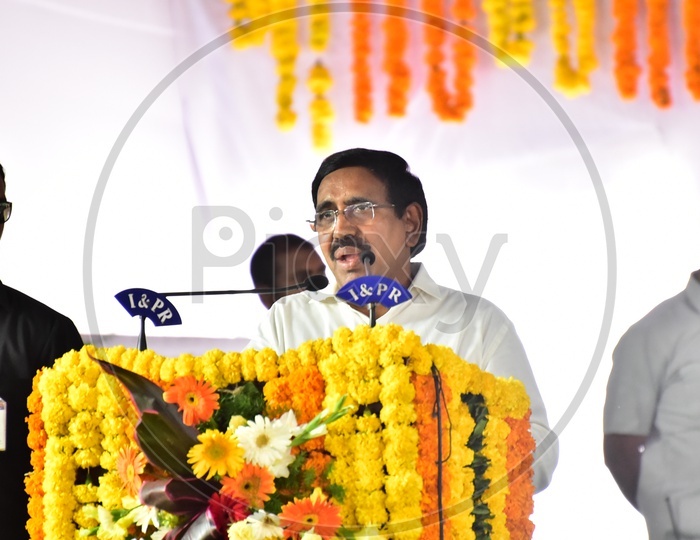 P.Narayana,  Minister for Muncipal Administration addressing a speech