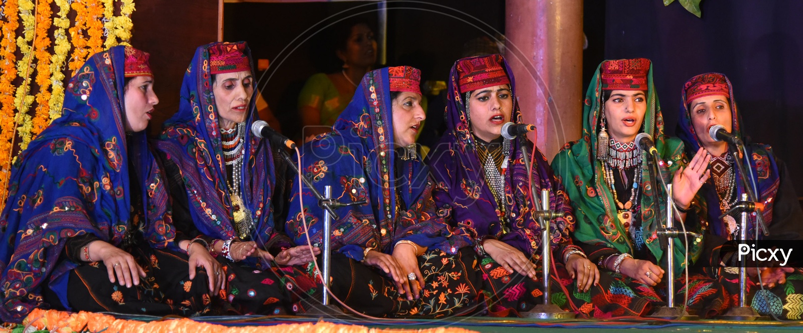 Kashmiri Women singing on the stage
