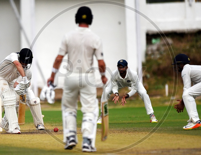 New Zealand Cricket Player defending a ball