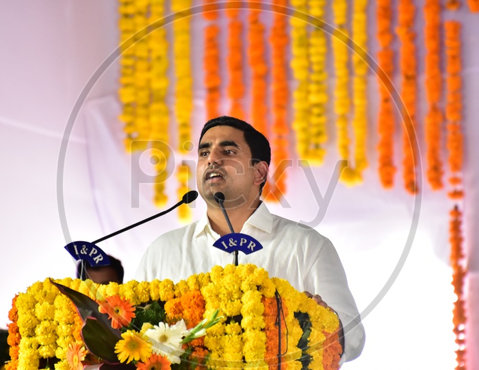 State Minister for Information Technology and Rural Development Nara Lokesh during the lauch of Swacch Andhra Mission
