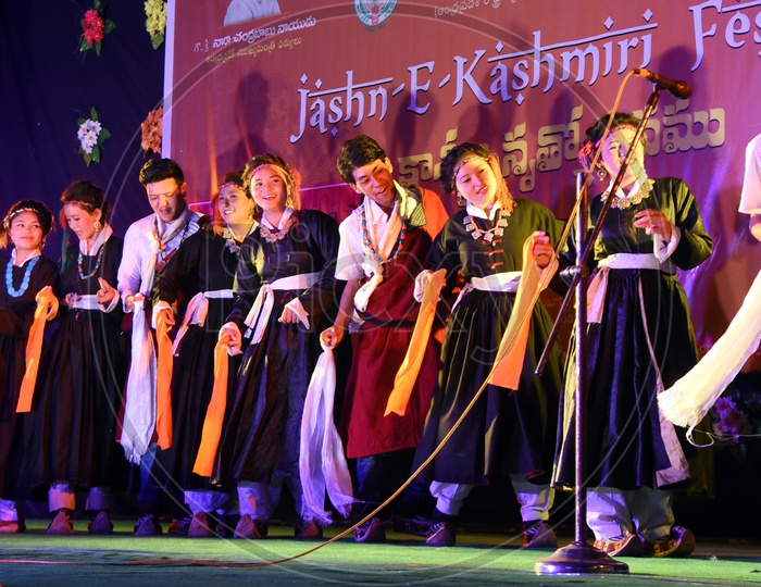 Kashmiri People performing on stage