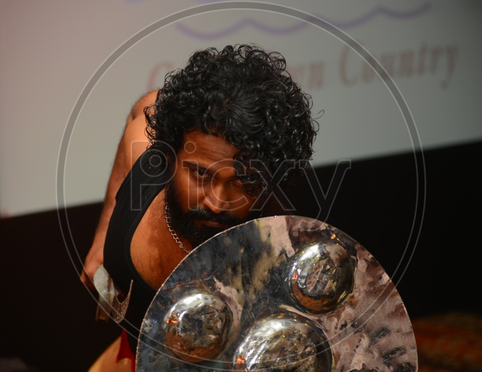 Kalariyapattu or Kalari , a Traditional Martial Art Dance Form Of Kerala Presenting on Stage