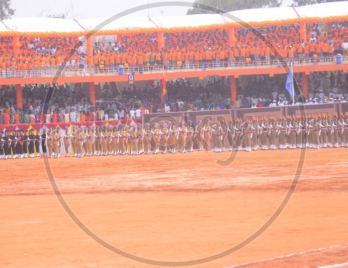 Republic Day Celebrations - Parade by police battalion in the stadium ground