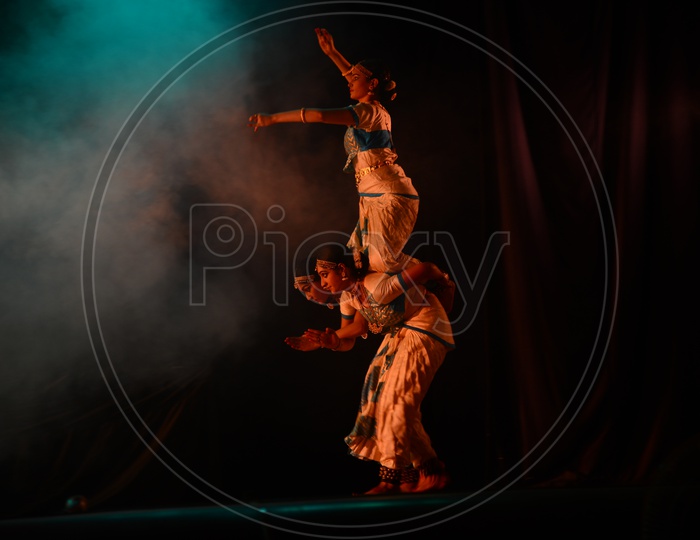 Bharathanatyam , A Classical Dance Art Form Performing On Stage By an Artist