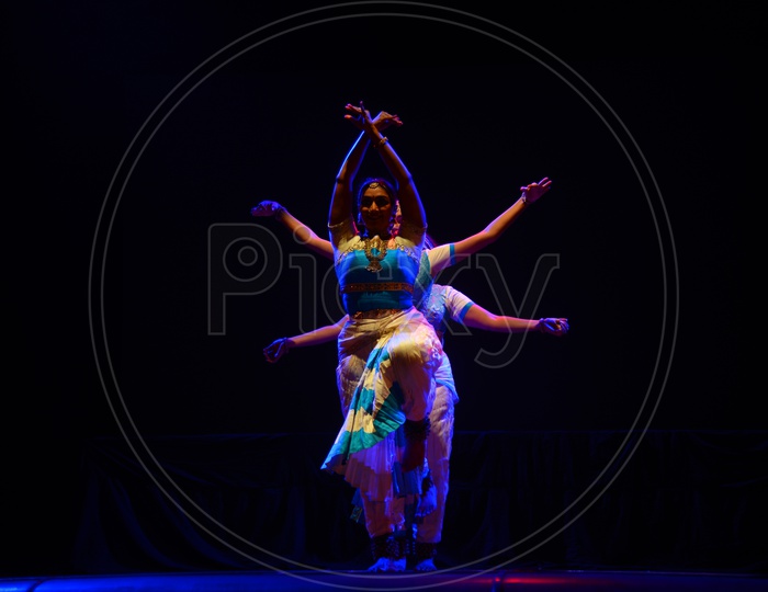 Image of Bharathanatyam , a Classical Dance Art Form Performance By
