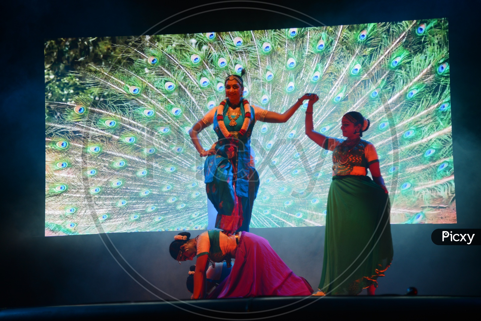 Artists In Sri Krishna Attire  Performing Dance On Stage