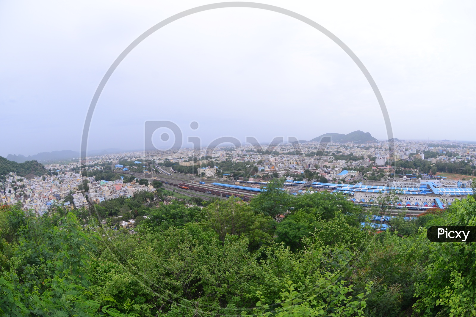 Aerial view of  Vijayawada City