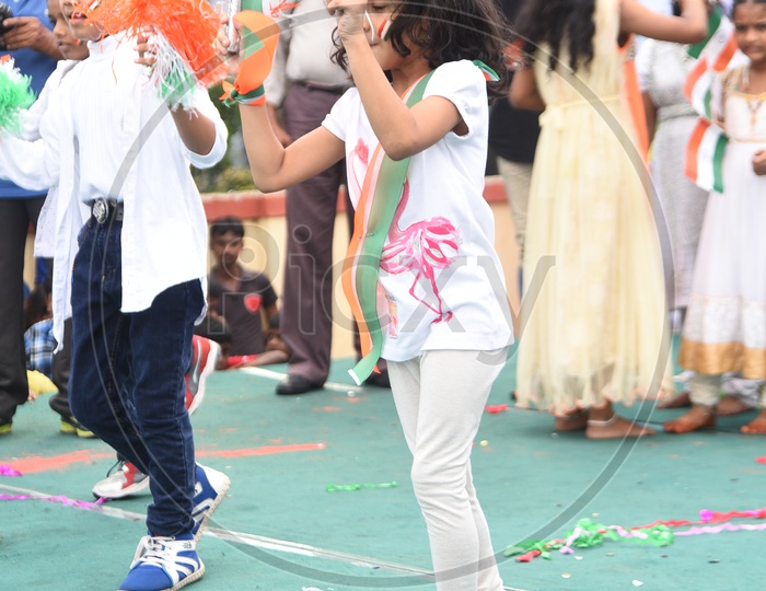 School Children In an Independence Day event