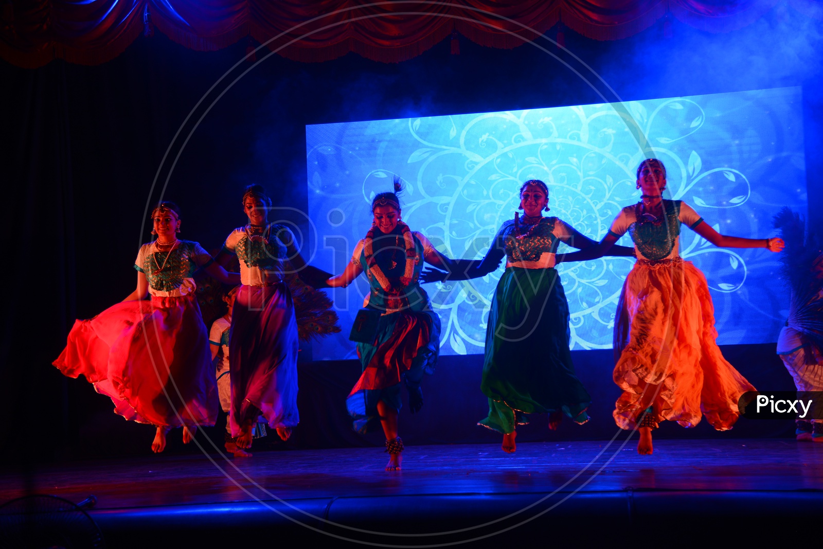 Artists In Sri Krishna Attire  Performing  Dance On Stage
