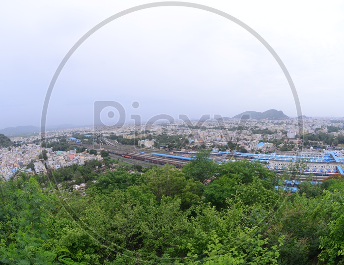 Aerial view of  Vijayawada City