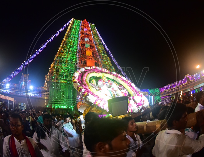 Temple Shrine Decorated With Led Lights