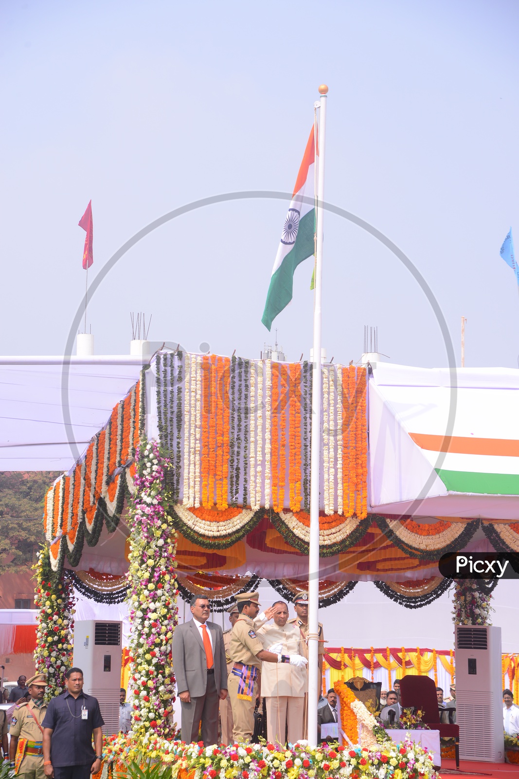 Governor ESI Narasimhan  Hoisting The Indian National Flag at Republic Day Celebrations  in  Vijayawada