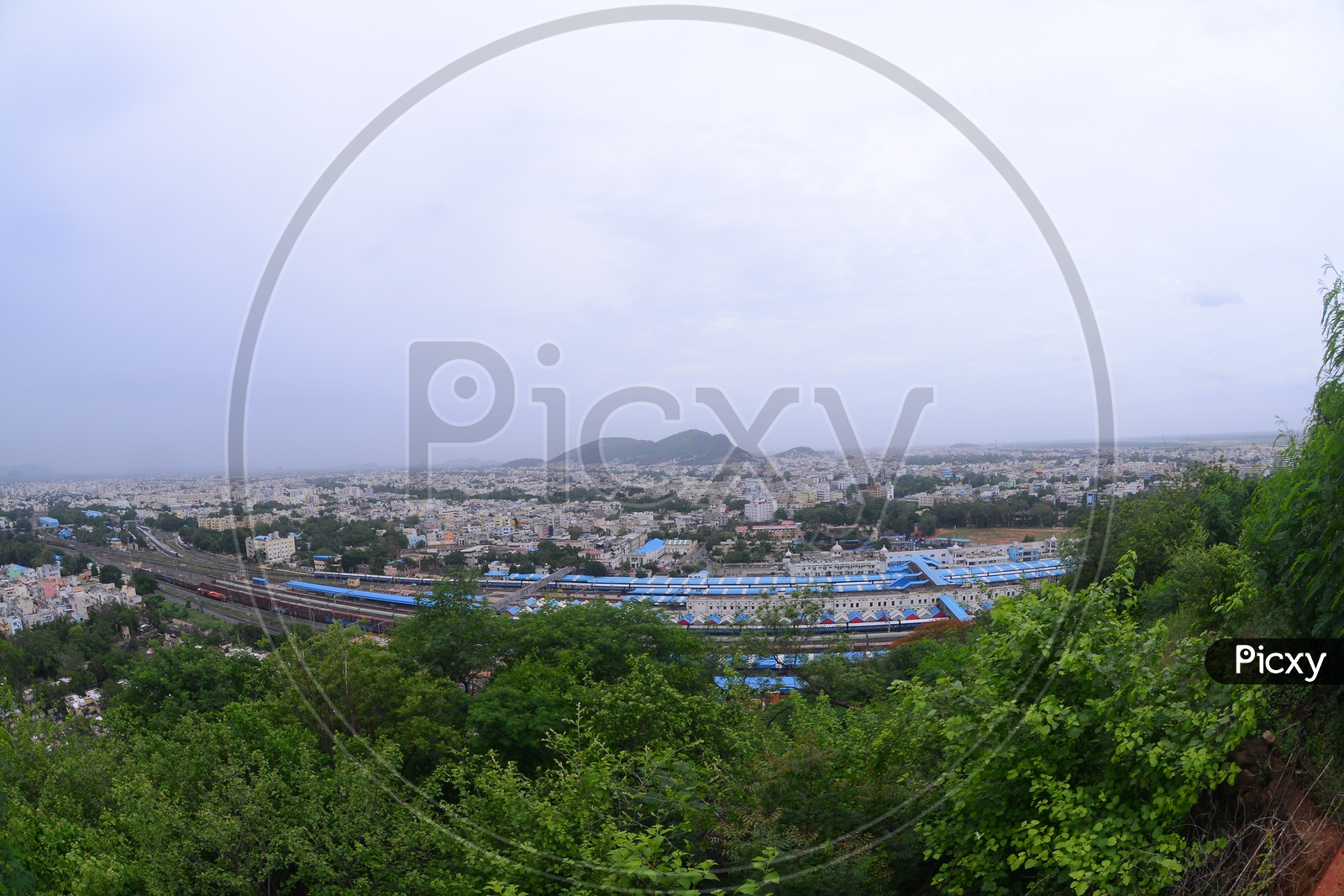 Aerial View Of Vijayawada City Scape