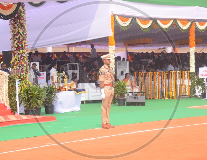 Police Personal At The Republic Day Event  in Vijayawada