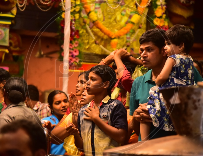 Child Devotees at Kanakadurga Temple