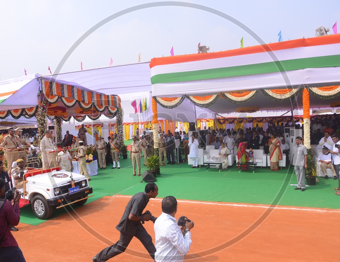 Governor For States AP & Telangana Arriving At AP Republic Day Celebrations In Vijayawada