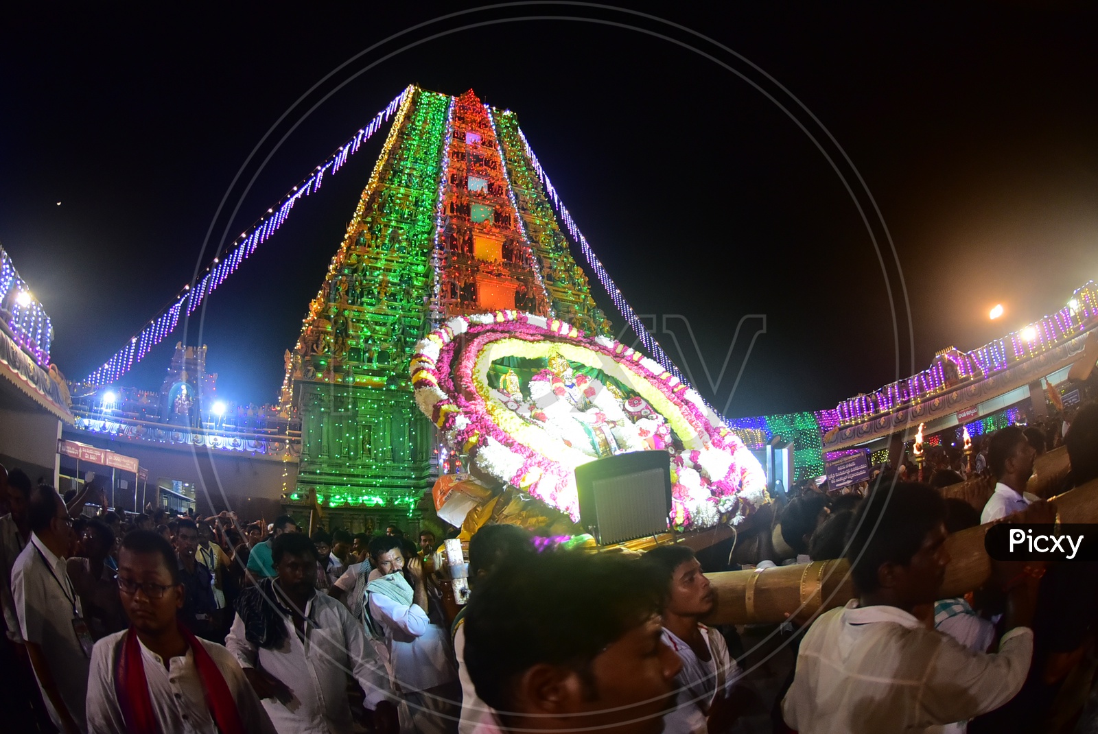 Temple Shrine Decorated With Led Lights