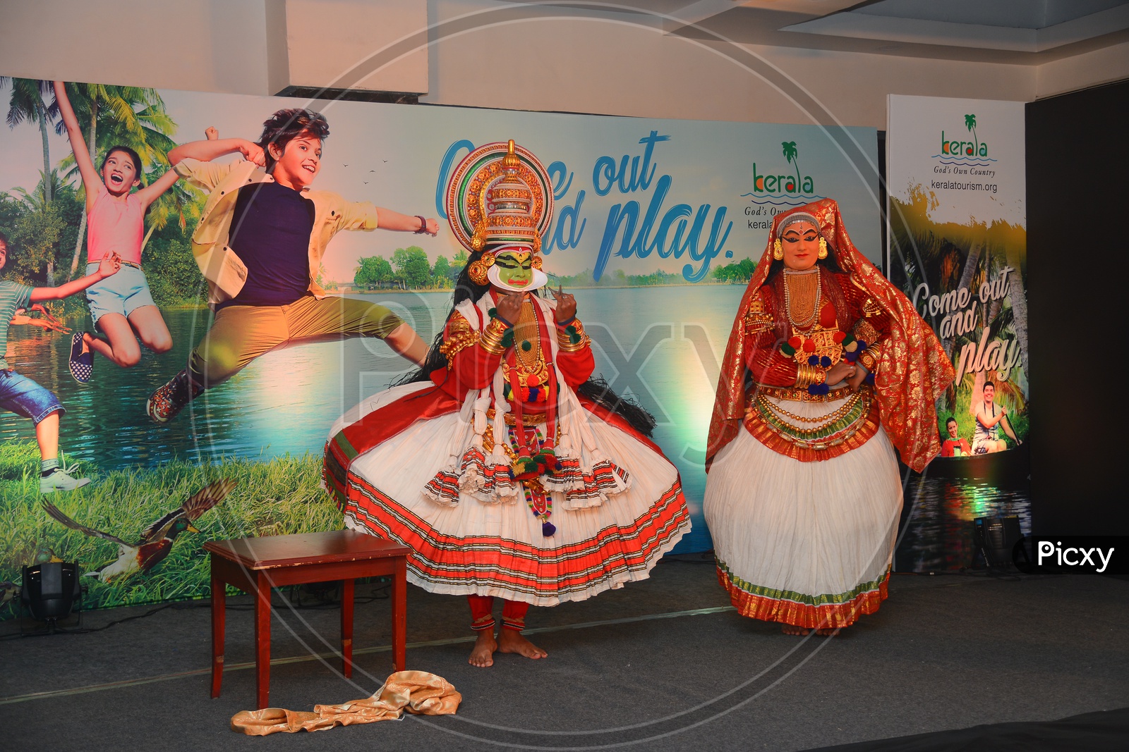 Image of Kathakali , a Famous Story Telling Play In Kerala Performing ...