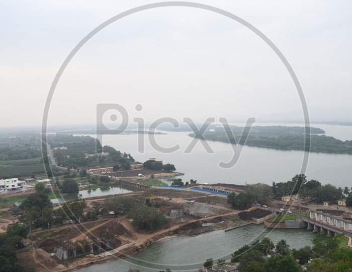 Aerial View Of Krishna River