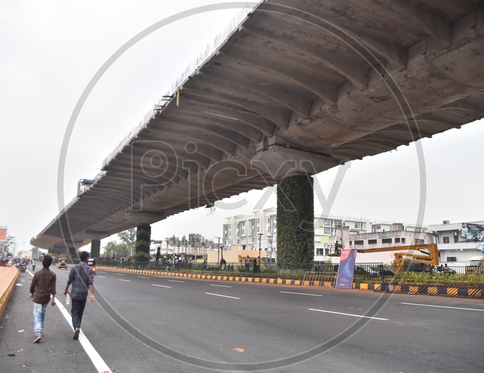 Durga flyover which is under construction