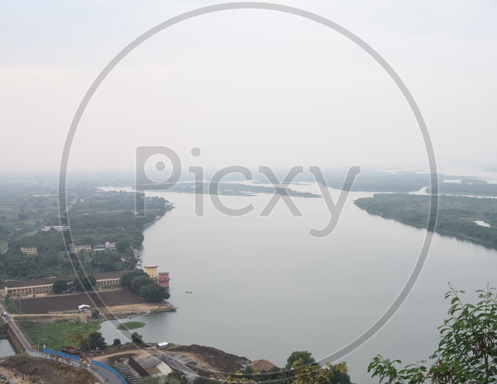 Aerial view of krishna river