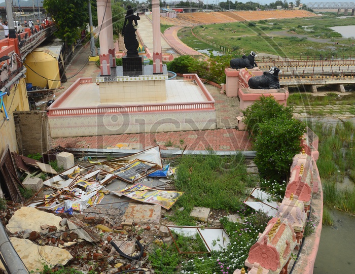 Scrap behind Krishnaveni Statue
