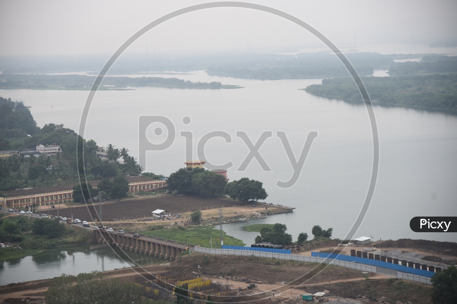 Aerial view of krishna river