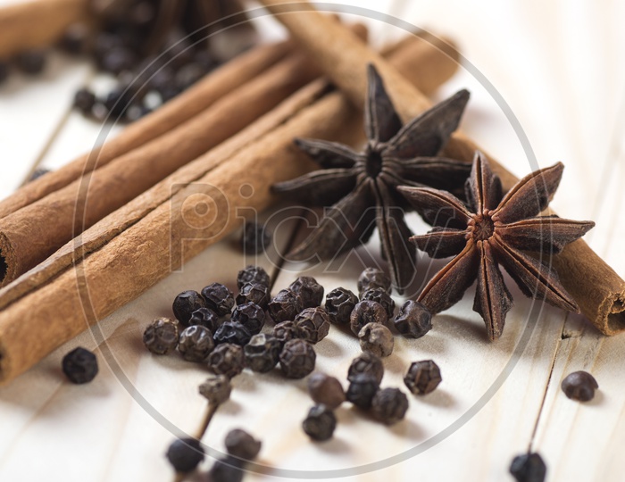 Star Anise, Black Pepper, Cinnamon sticks