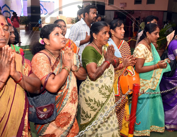 Devotees during worship