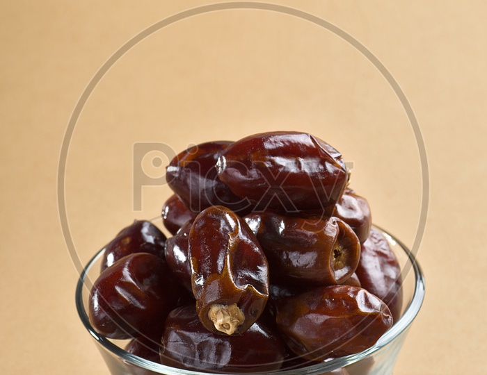 Dates in a glass bowl