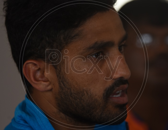 Close up of Cricketer Karun Nair