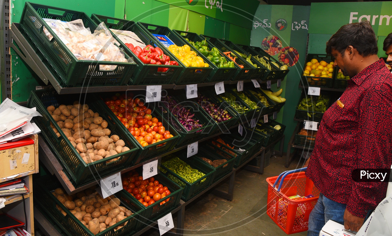 Vegetables in a supermarket